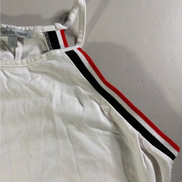 Charlotte Russe Women’s Large White Bodysuit with Red and Black Trim - Picture 3 of 8